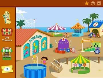 Have Fun at the Carnival with Dora the Explorer in the Educational game Doras Carnival 2: At the Boardwalk!